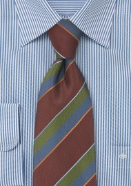 Autumn Colored Striped Tie