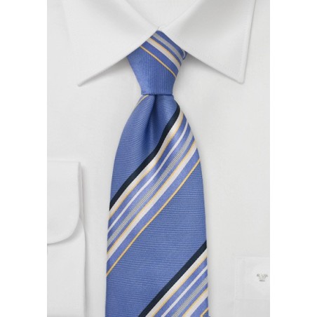 Vibrant Striped Tie in Periwinkle Blue