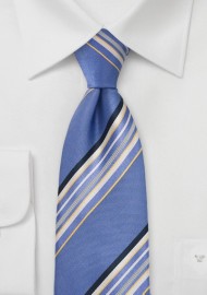 Vibrant Striped Tie in Periwinkle Blue