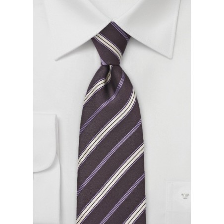 Espresso and Purple Striped Tie