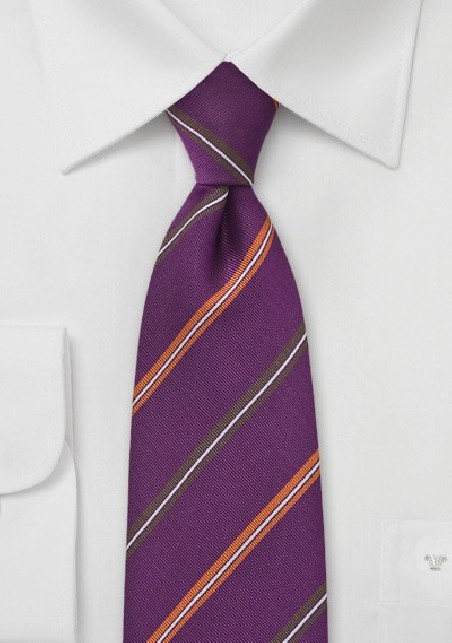 Modern Repp Striped Tie in Purple
