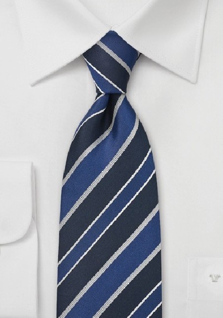 Classic Blue and Silver Tie