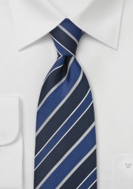 Classic Blue and Silver Tie