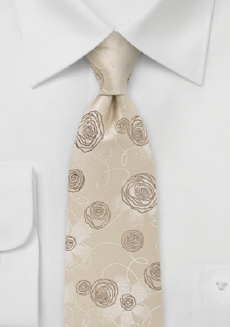 Floral Tie in Champagnes