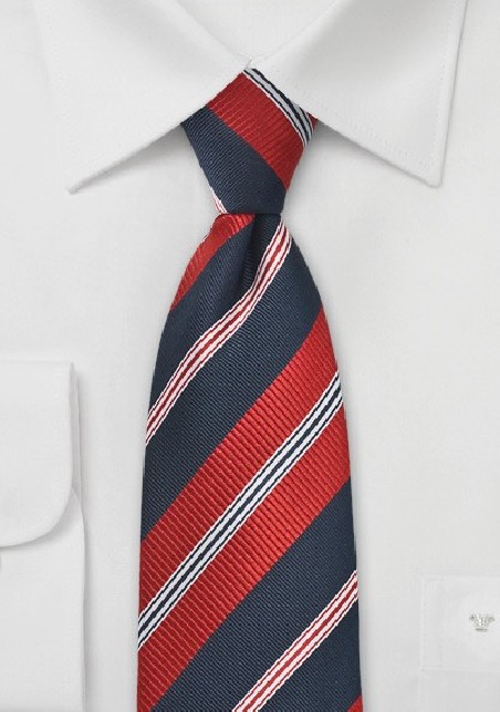 Modern Navy and Red Tie