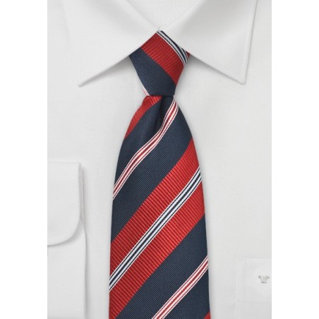 Modern Navy and Red Tie