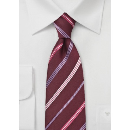 Modern Maroon and Lilac Tie
