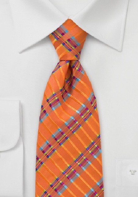 Vibrant and Modern Tie in Tangerine Orange