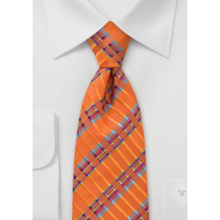 Vibrant and Modern Tie in Tangerine Orange