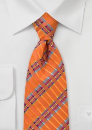 Vibrant and Modern Tie in Tangerine Orange