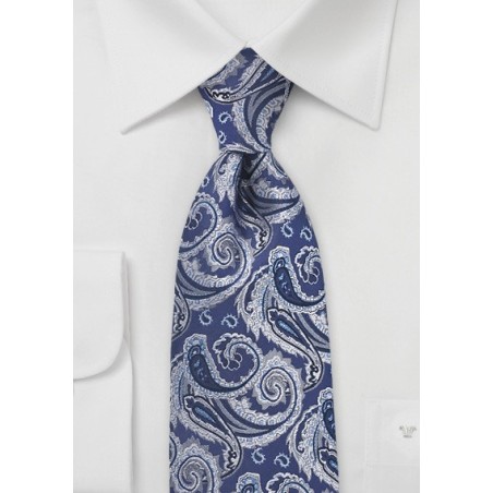 Tonal Blue Paisley Tie