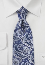 Tonal Blue Paisley Tie