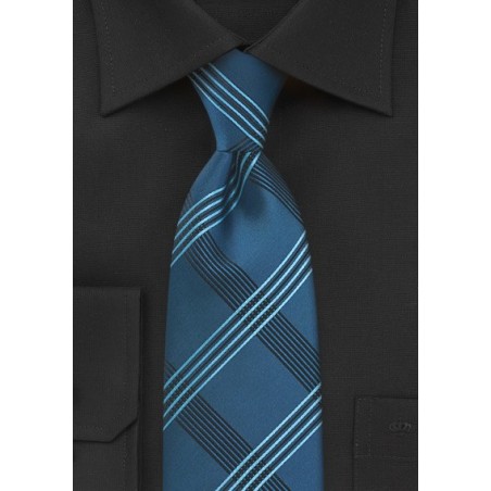 Plaid Tie in Brocade Blues