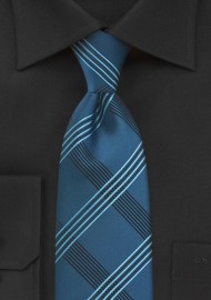Plaid Tie in Brocade Blues