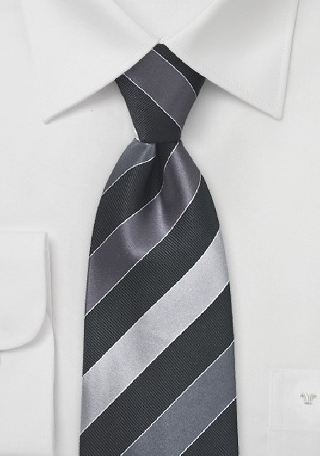 Metallic Silver Striped Tie
