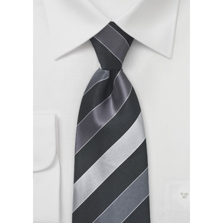 Metallic Silver Striped Tie