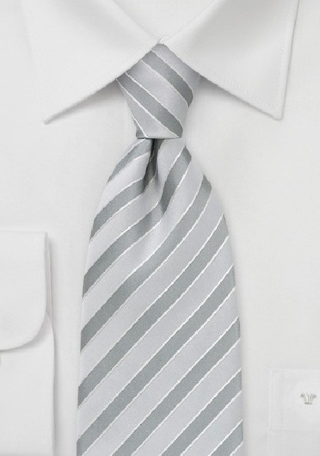 Light Silver Striped Tie