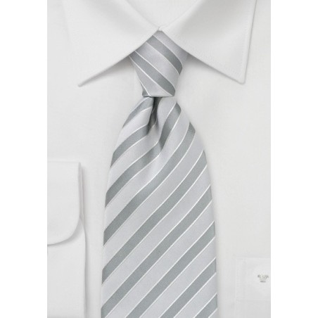 Light Silver Striped Tie