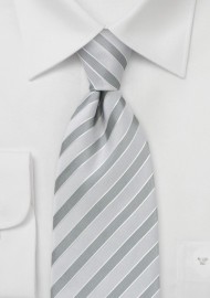 Light Silver Striped Tie