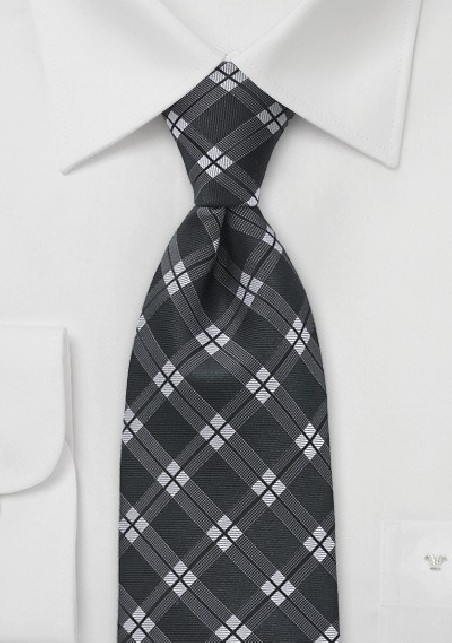 Modern Plaid in Blacks and Silvers