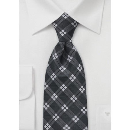 Modern Plaid in Blacks and Silvers
