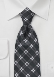 Modern Plaid in Blacks and Silvers