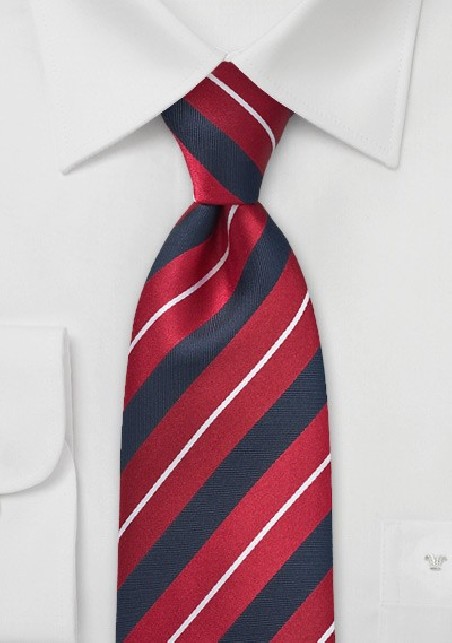 Scholarly Striped Tie in Red