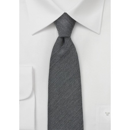Worsted Wool Gray Skinny Tie