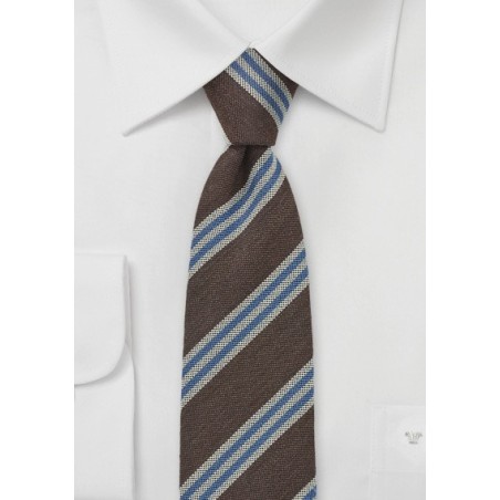 Slim Tie by BlackBird in Brown, Blue, Gray