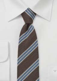 Slim Tie by BlackBird in Brown, Blue, Gray