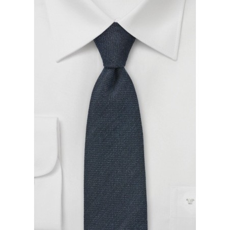 Midnight Blue Wool Skinny Necktie