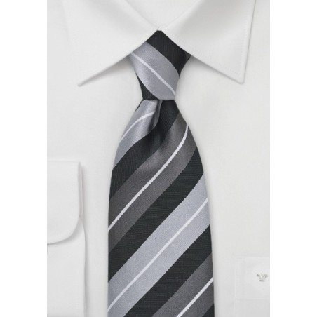 Wide Silver Stripe Tie