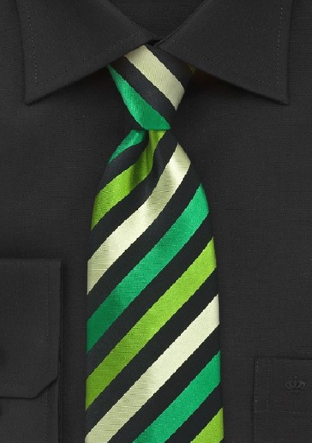 Neon Green Striped Tie