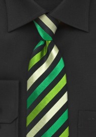 Neon Green Striped Tie