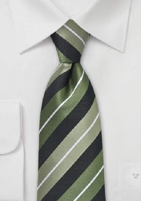 Striped Tie in Sage Greeens