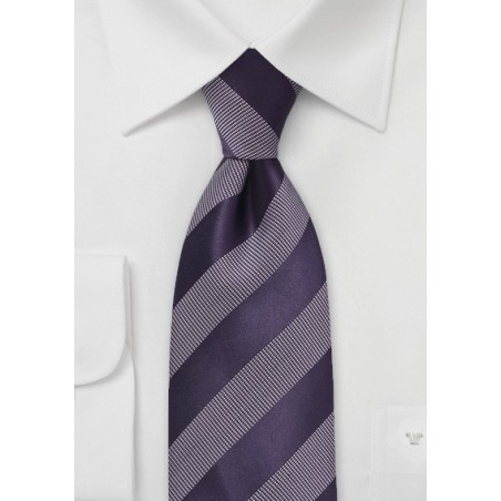 Modern Striped Tie in Royal Purple