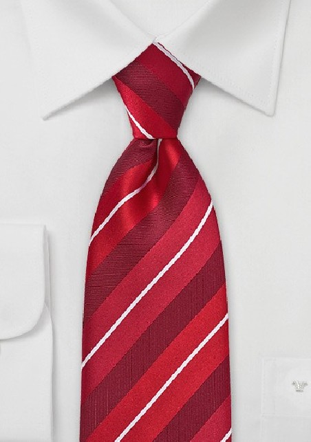 Striped Tie in Lipstick Reds