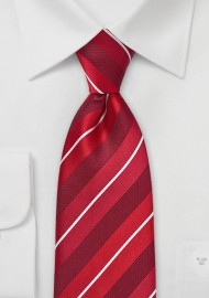 Striped Tie in Lipstick Reds