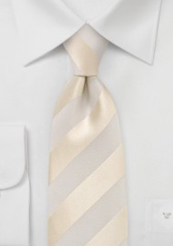 Ivory and Cream Striped Silk Tie