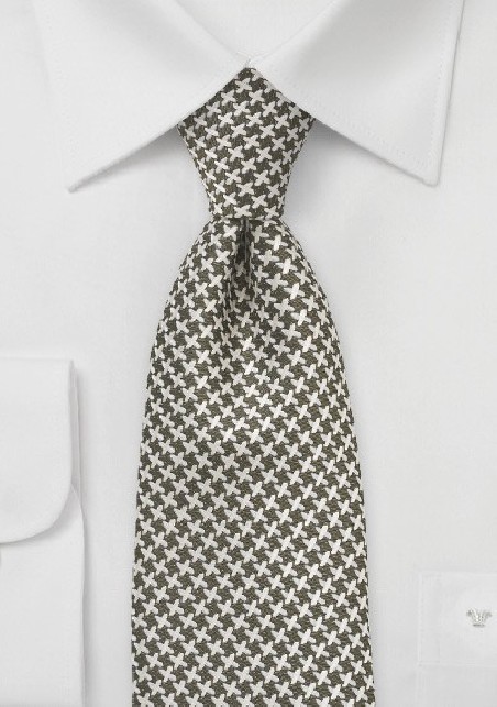 Retro Pattern Tie in Fern Green