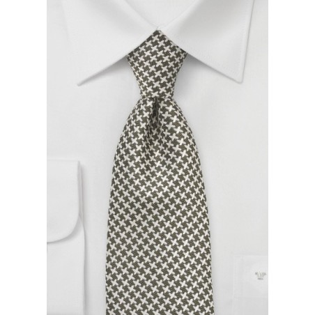 Retro Pattern Tie in Fern Green