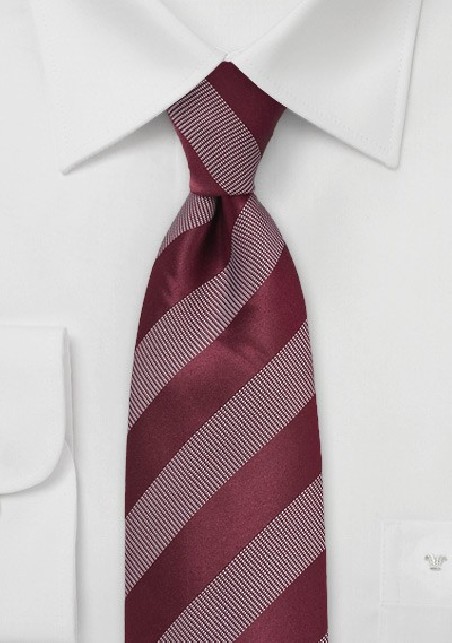 Striped Tie in Modern Merlot