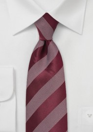 Striped Tie in Modern Merlot