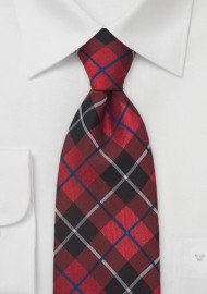 Extra Long Tartan-Check Pattern Necktie