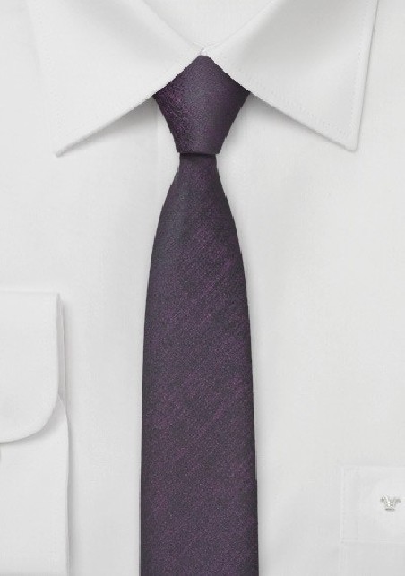 Ultra Skinny Tie in Plum and Black