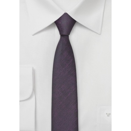 Ultra Skinny Tie in Plum and Black