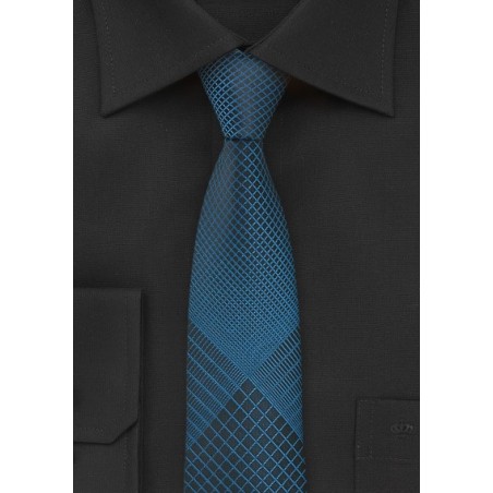 Teal and Black Skinny Necktie