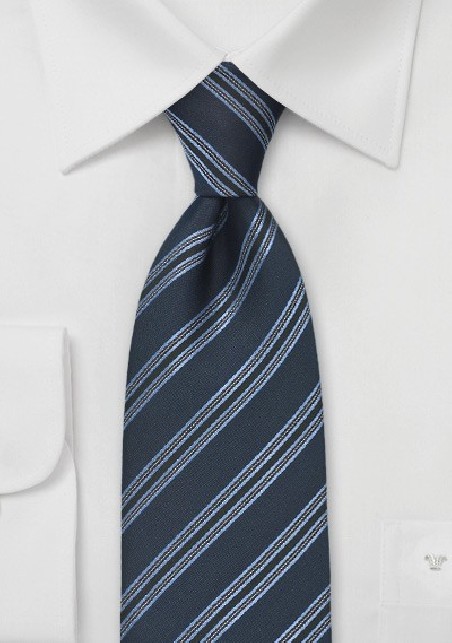 Savvy Striped Tie in Navy and Black