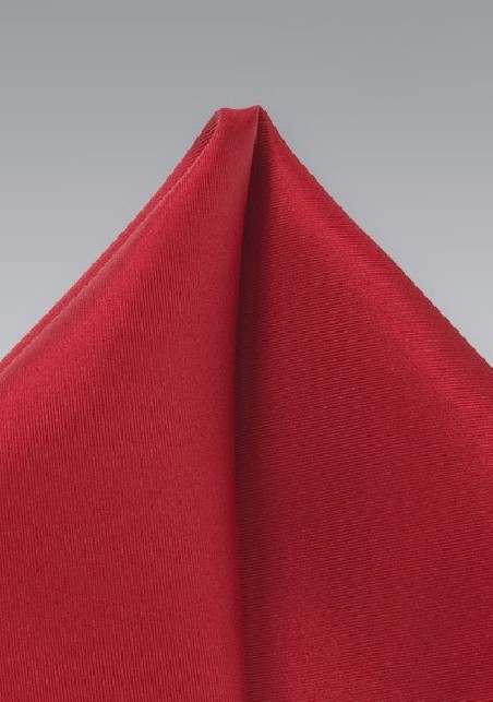 Cherry Red Silk Pocket Square