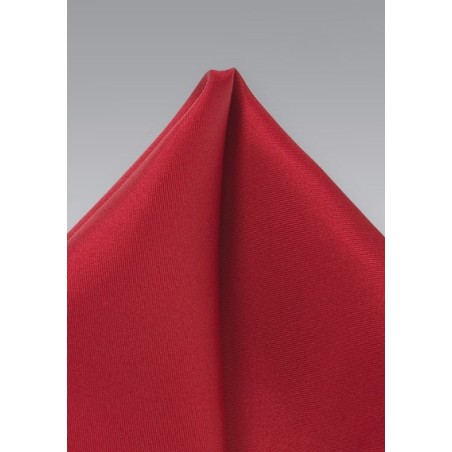 Cherry Red Silk Pocket Square